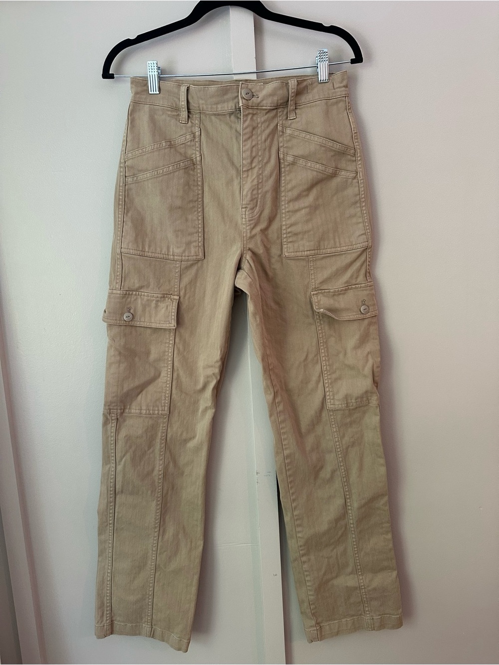 Madewell Tan Cargo Pants with Button Flap Pockets